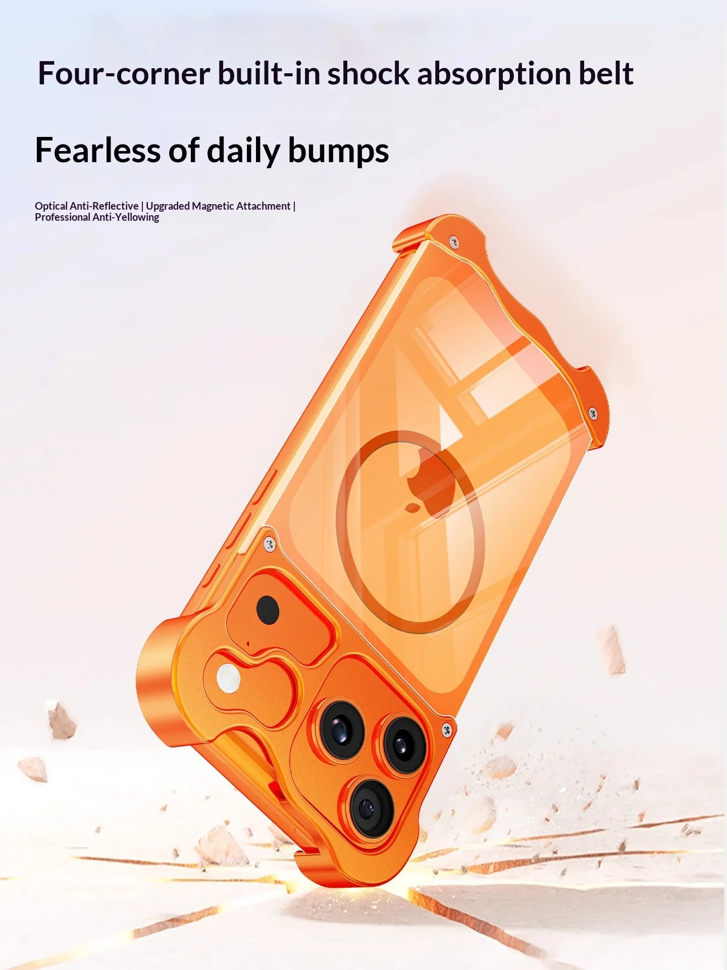 Luxury Aluminum Alloy Frameless Magnetic Phone Case For IPhone 17Air 17 Por Max For Magsafe Highly Transparent BackPanel Cover