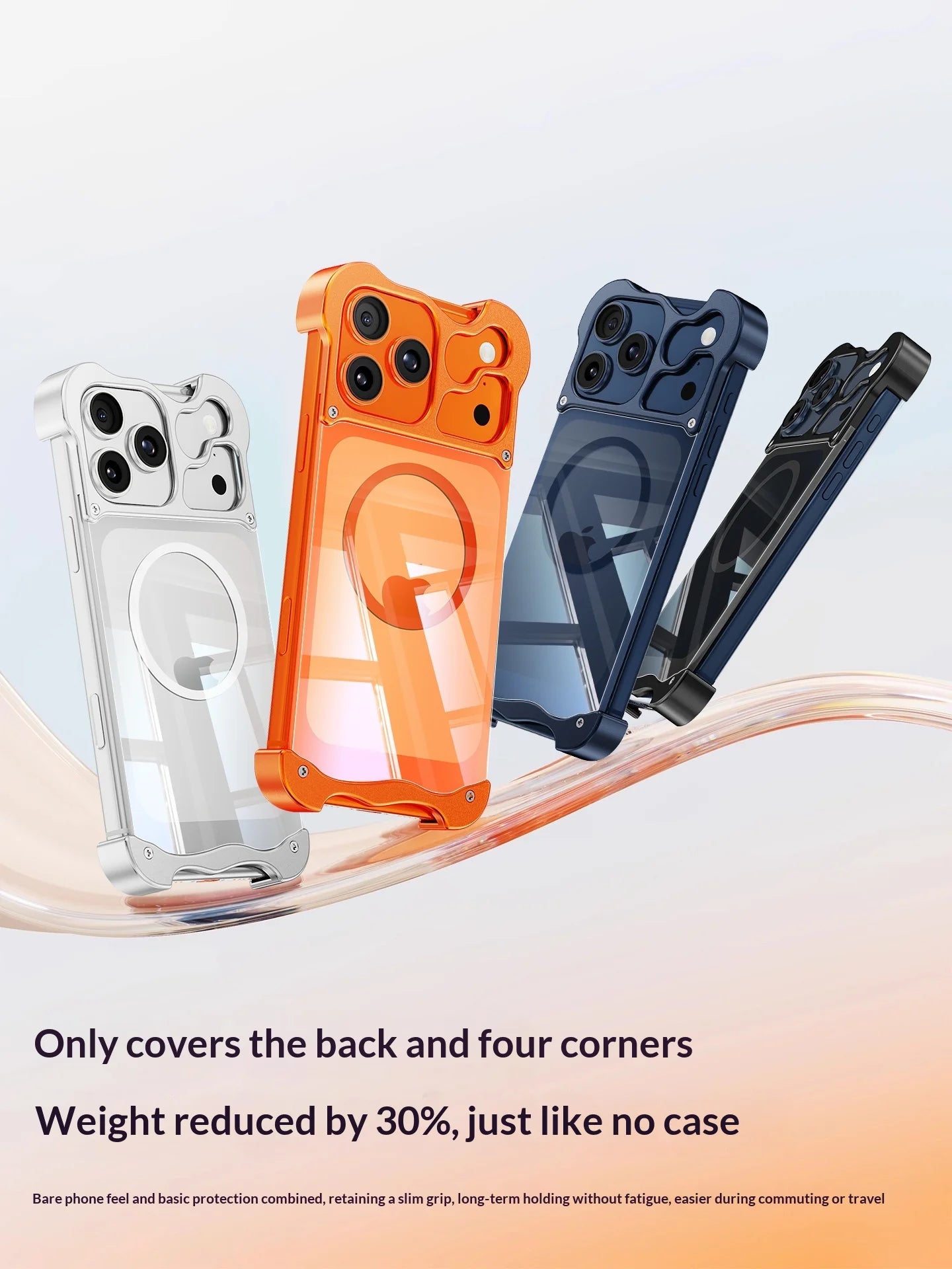 Luxury Aluminum Alloy Frameless Magnetic Phone Case For IPhone 17Air 17 Por Max For Magsafe Highly Transparent BackPanel Cover