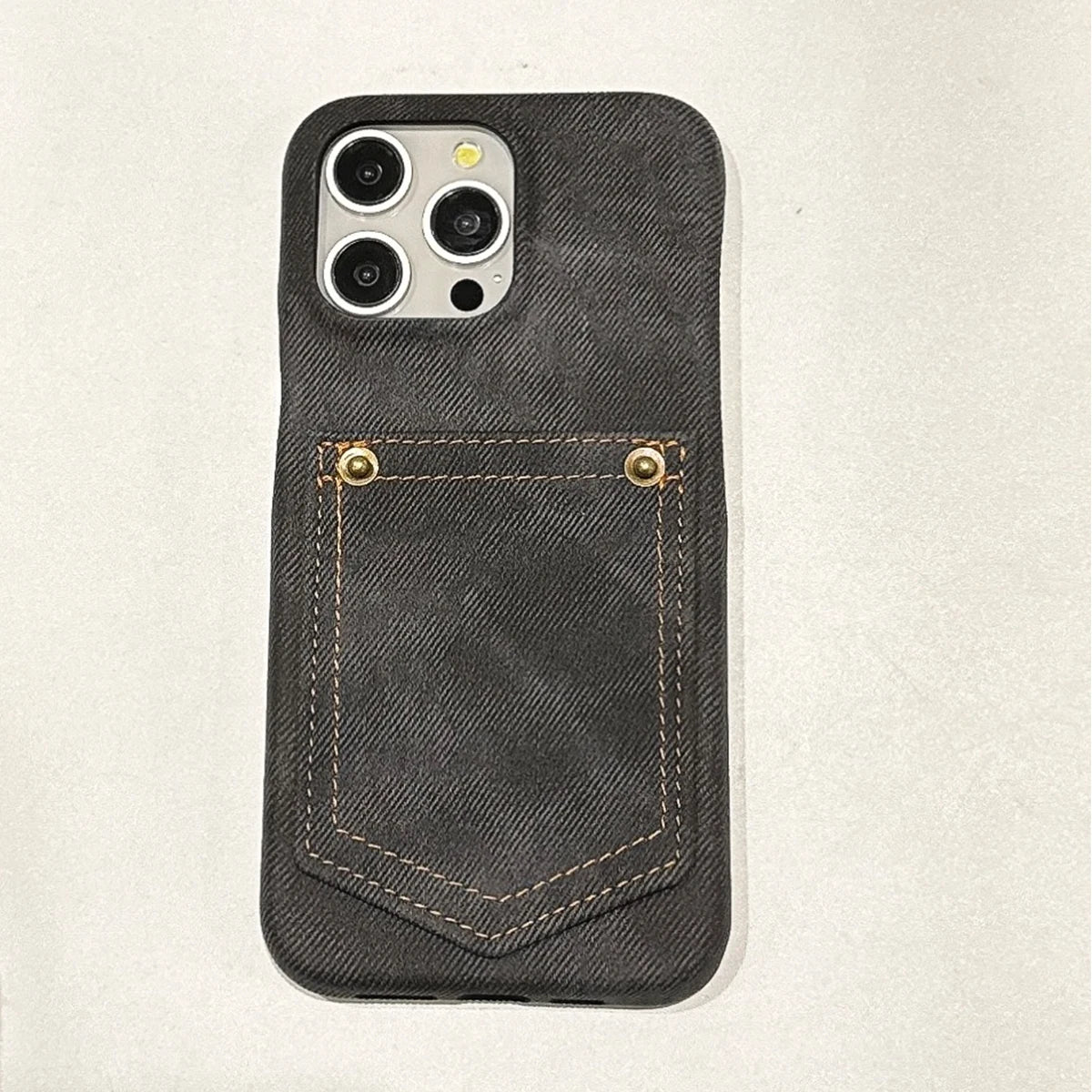 Luxury Denim Leather Card Bag Case For iPhone 15 14 13 12 11 Pro Max