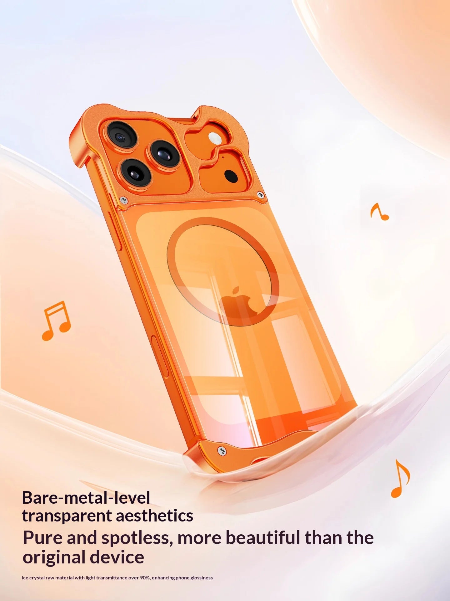 Luxury Aluminum Alloy Frameless Magnetic Phone Case For IPhone 17Air 17 Por Max For Magsafe Highly Transparent BackPanel Cover